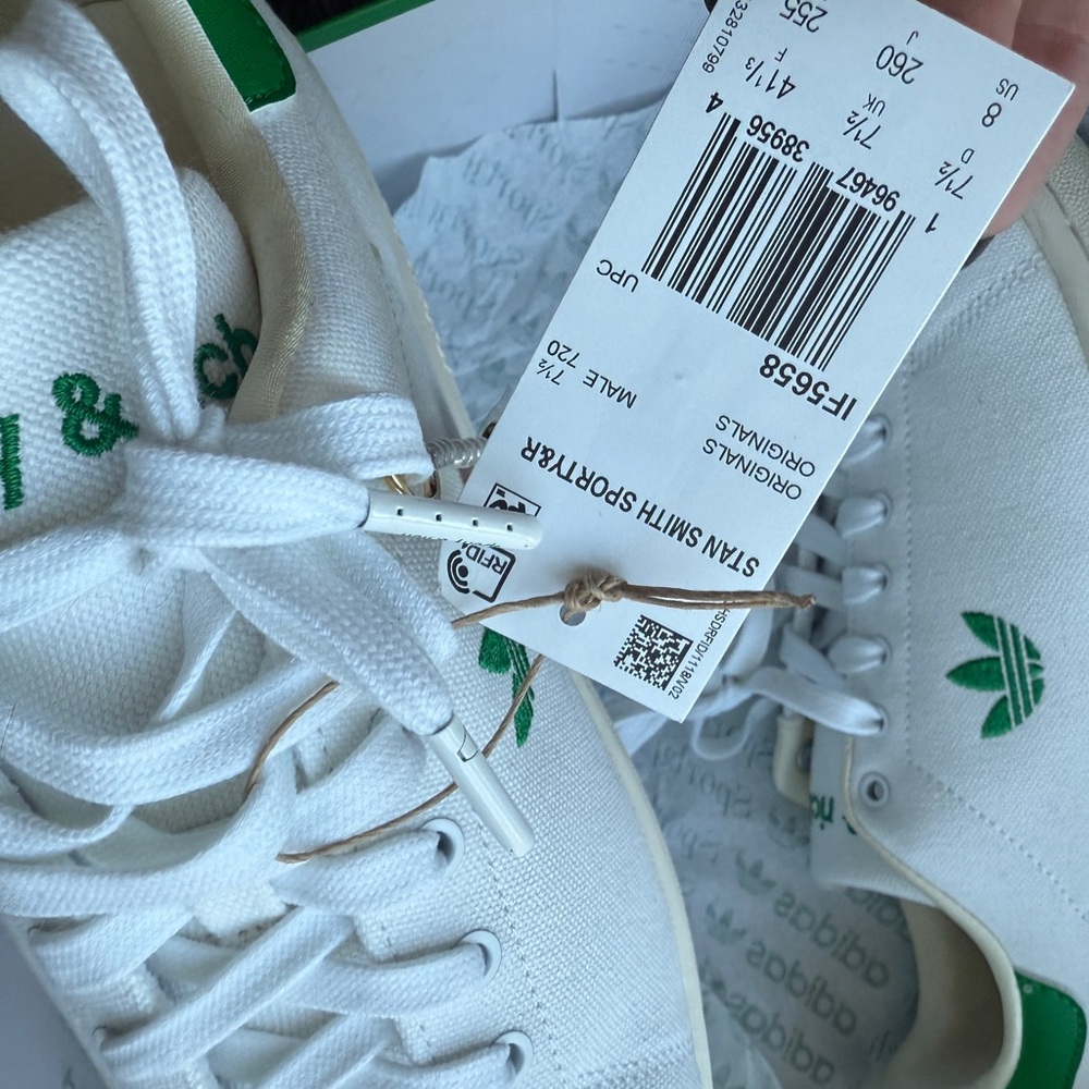 Sporty & Rich x Adidas White Sneakers with Green Details - Picture 8 of 9
